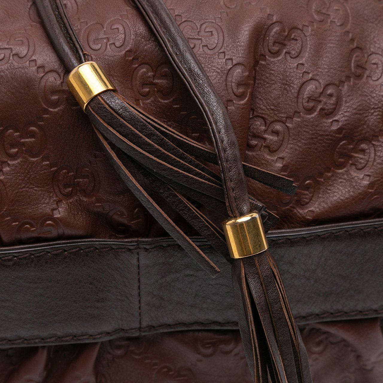 Gucci Medium Guccissima Interlocking Icon Drawstring Hobo Bruin