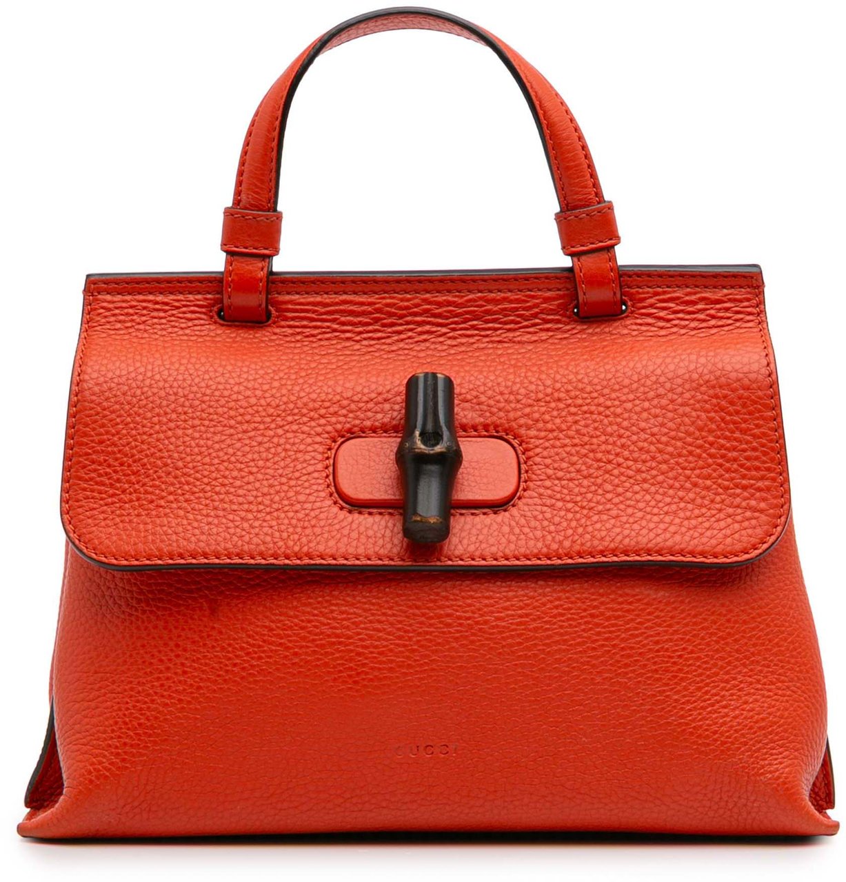 Gucci Small Leather Bamboo Daily Satchel Oranje