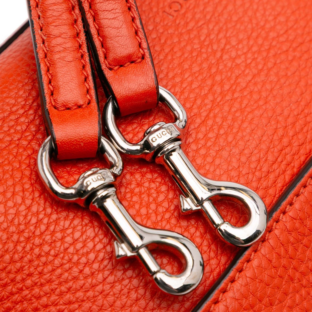 Gucci Small Leather Bamboo Daily Satchel Oranje
