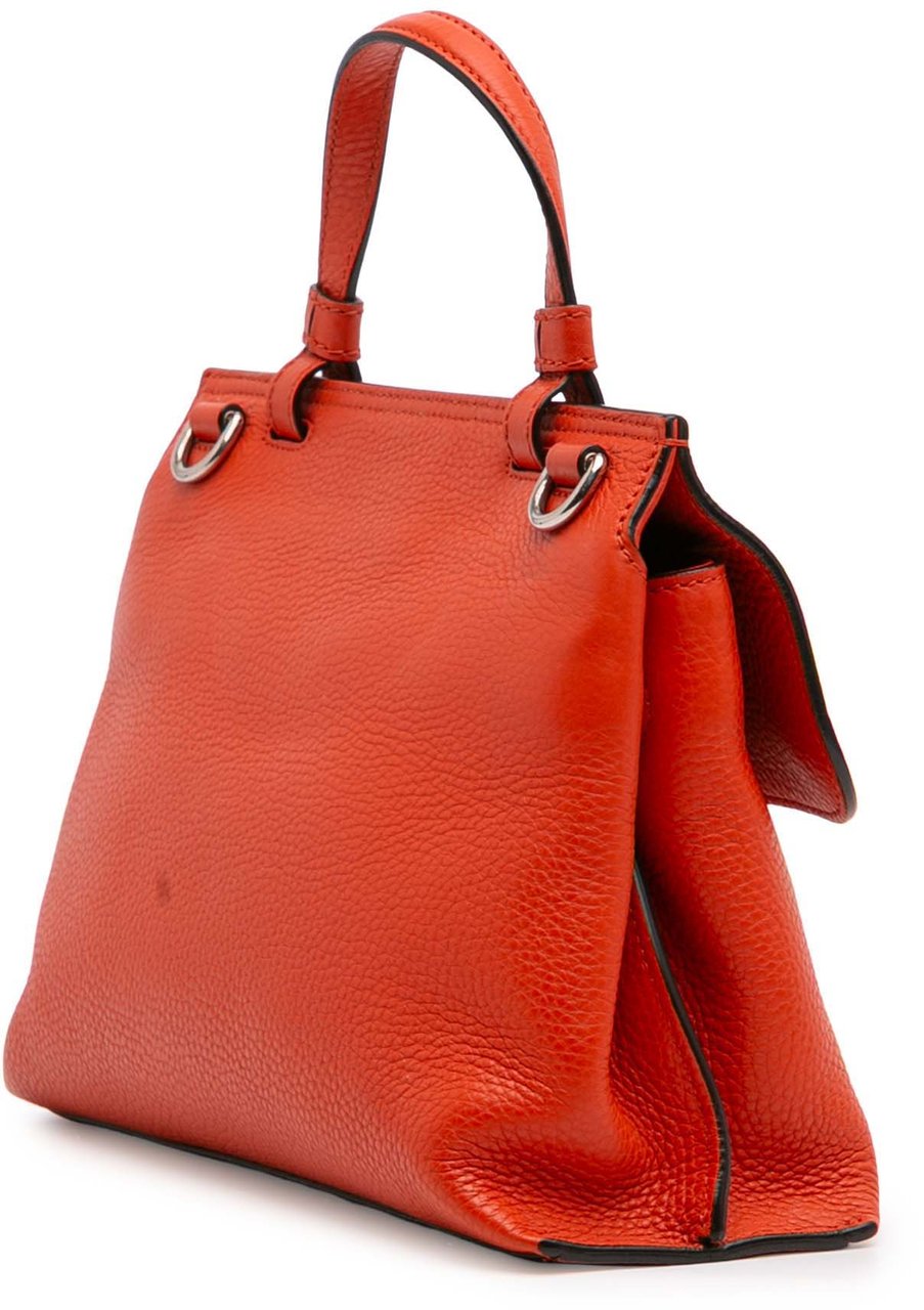 Gucci Small Leather Bamboo Daily Satchel Oranje