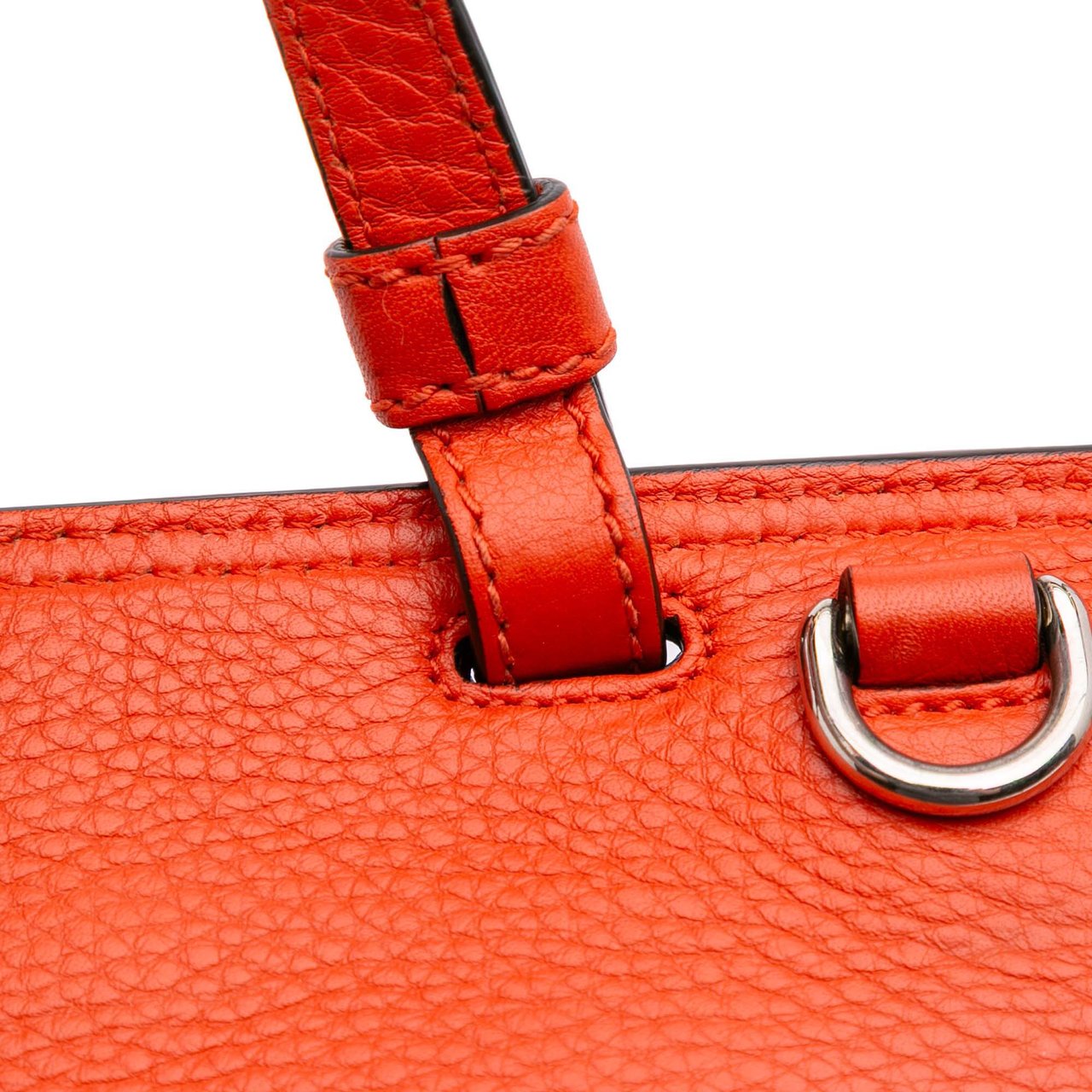 Gucci Small Leather Bamboo Daily Satchel Oranje