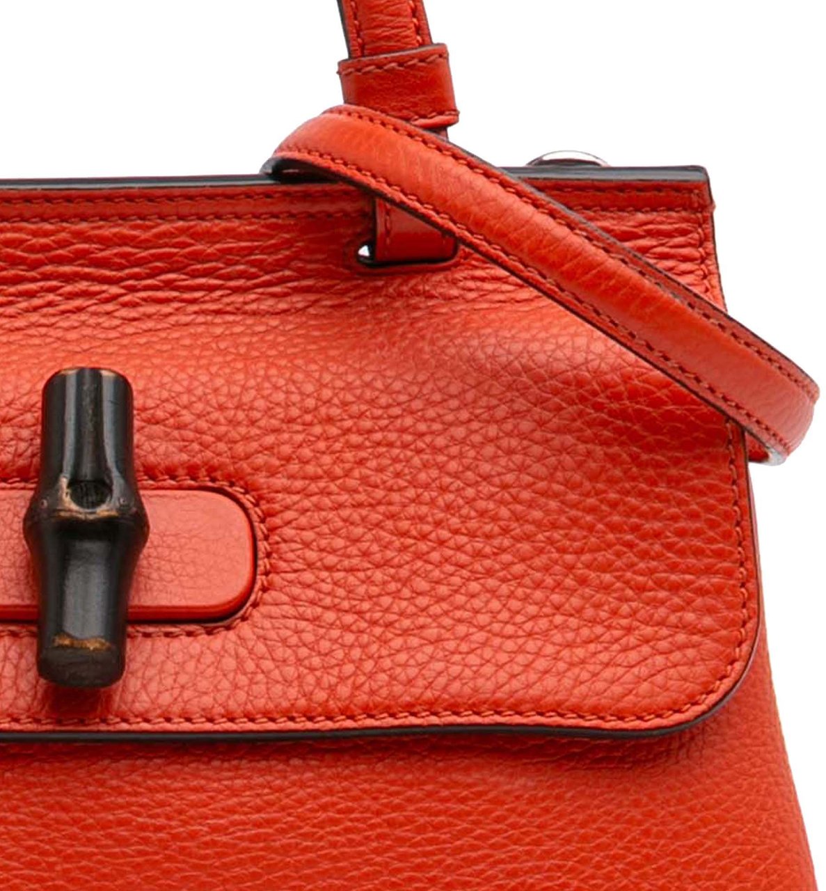 Gucci Small Leather Bamboo Daily Satchel Oranje