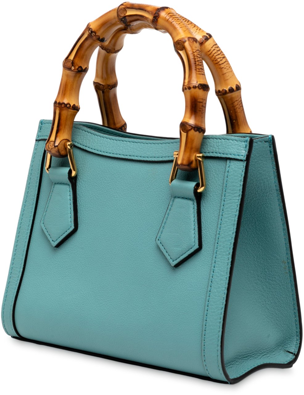Gucci Mini Calfskin Bamboo Diana Satchel Blauw