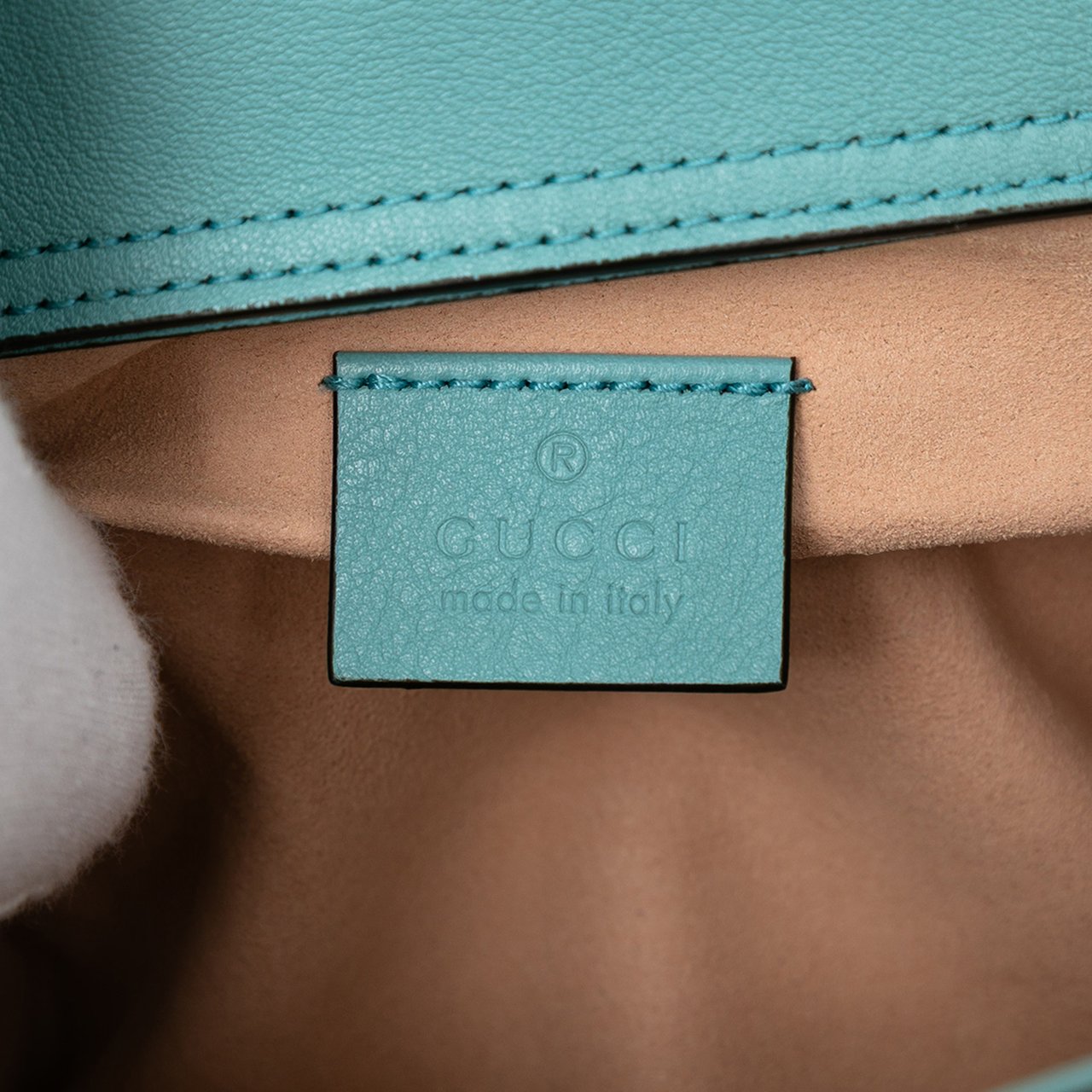 Gucci Mini Calfskin Bamboo Diana Satchel Blauw