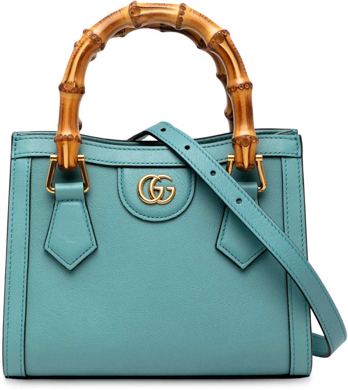 Gucci Mini Calfskin Bamboo Diana Satchel Blauw