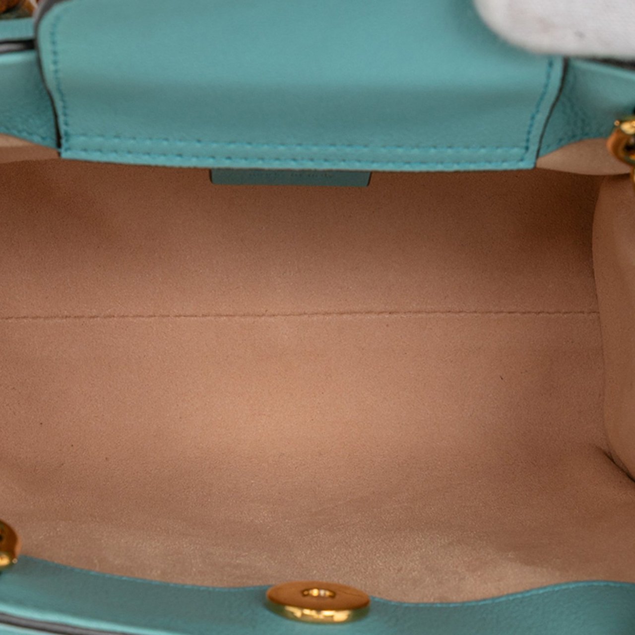 Gucci Mini Calfskin Bamboo Diana Satchel Blauw