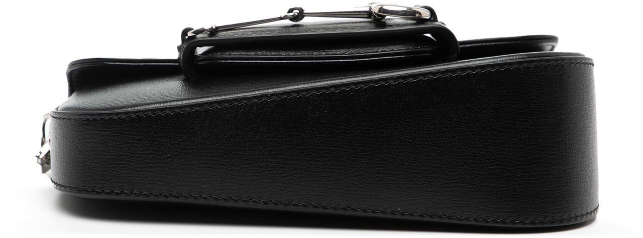 Gucci Mini Leather Asymmetric Horsebit 1955 Satchel Bruin
