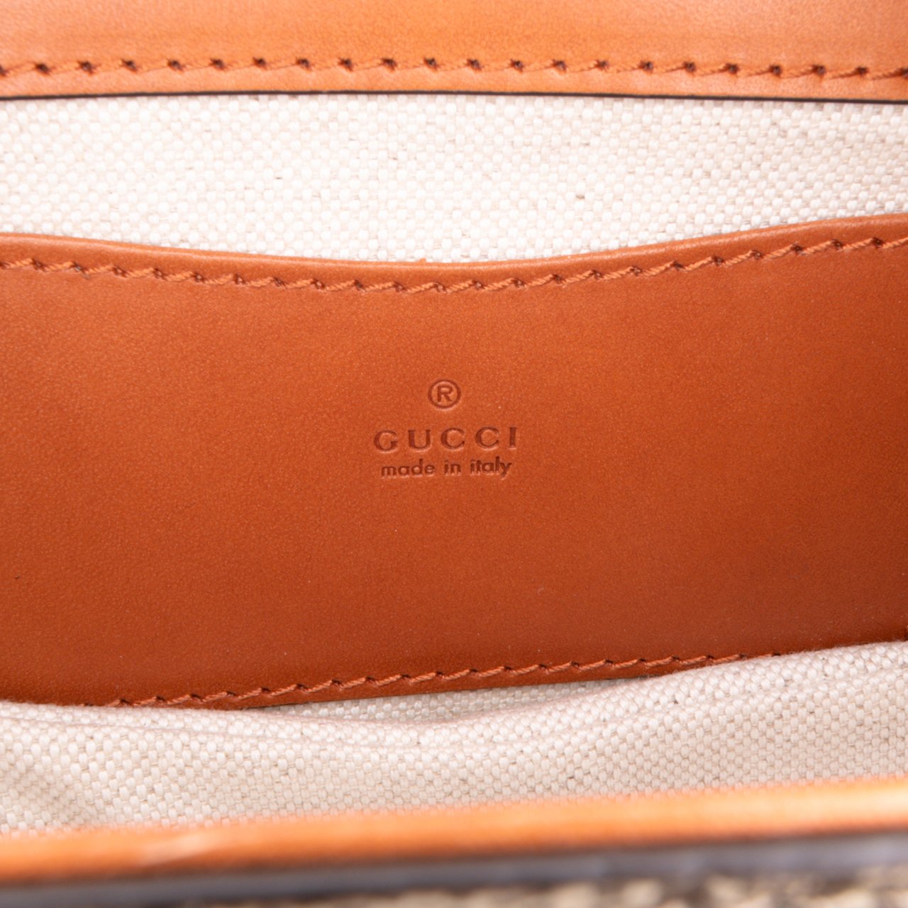 Gucci Mini GG Supreme Web Bamboo 1947 Belt Bag Bruin