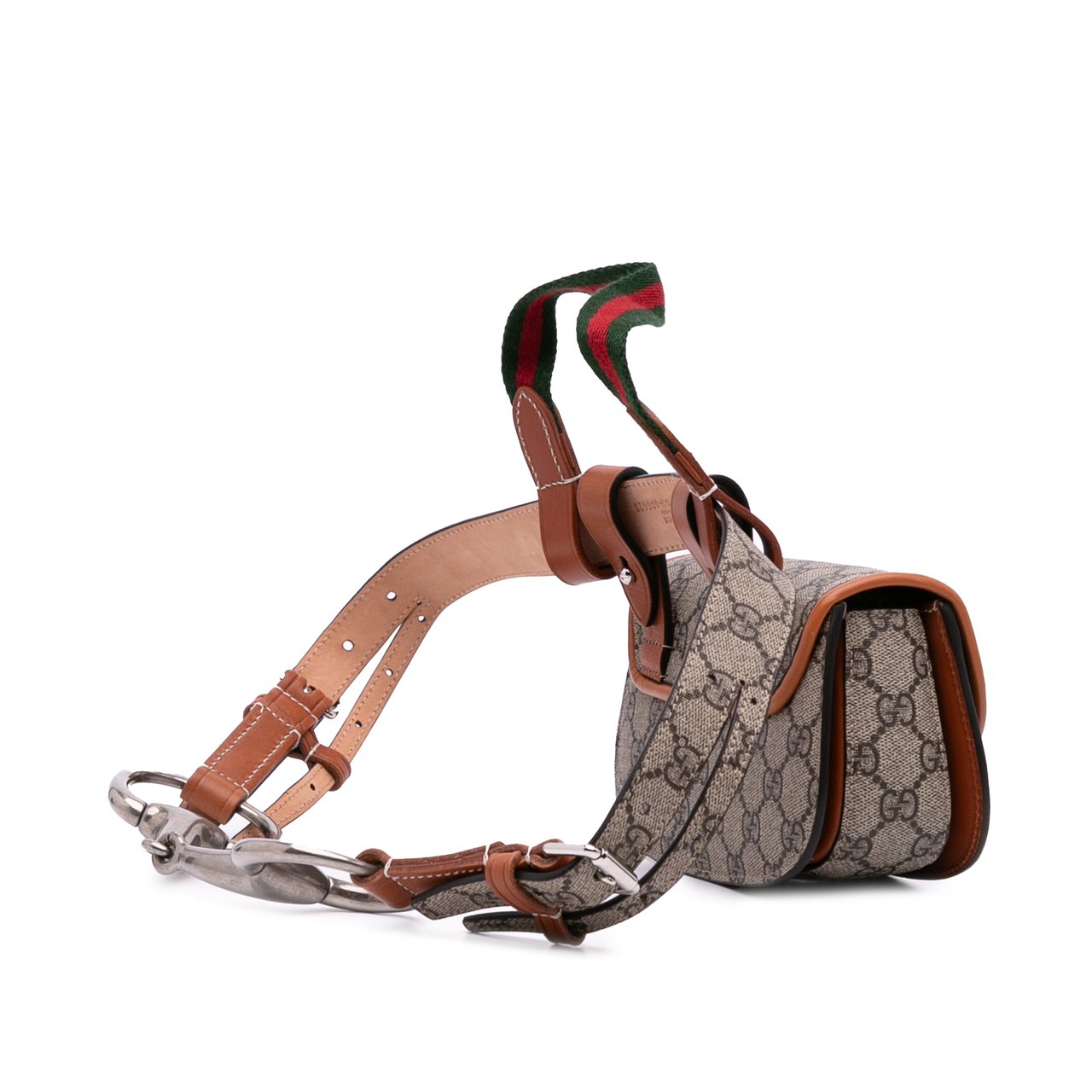Gucci Mini GG Supreme Web Bamboo 1947 Belt Bag Bruin