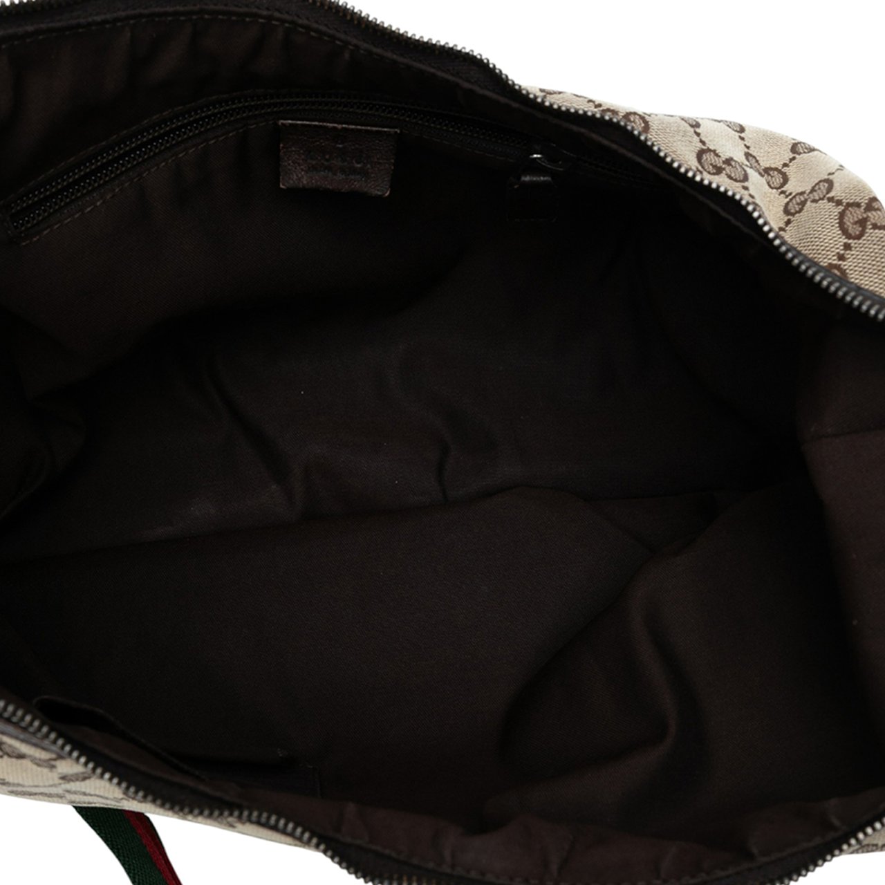 Gucci GG Canvas Web Half Moon Crossbody Bruin