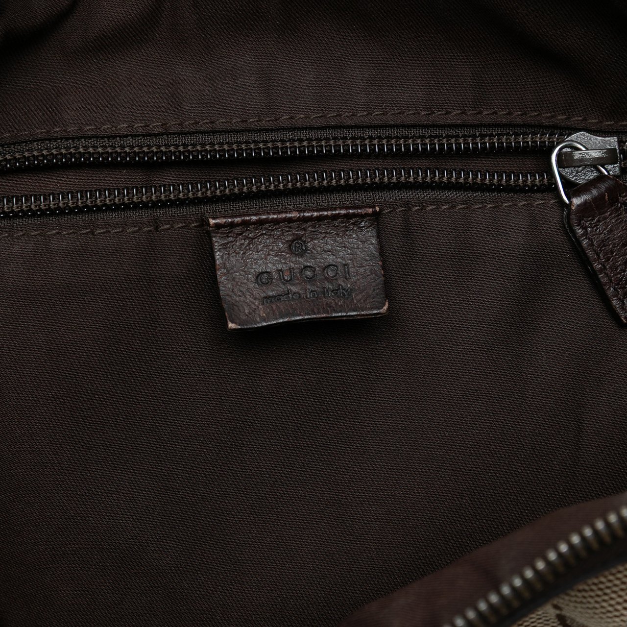 Gucci GG Canvas Web Half Moon Crossbody Bruin