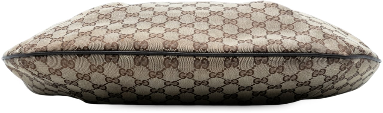 Gucci GG Canvas Web Half Moon Crossbody Bruin