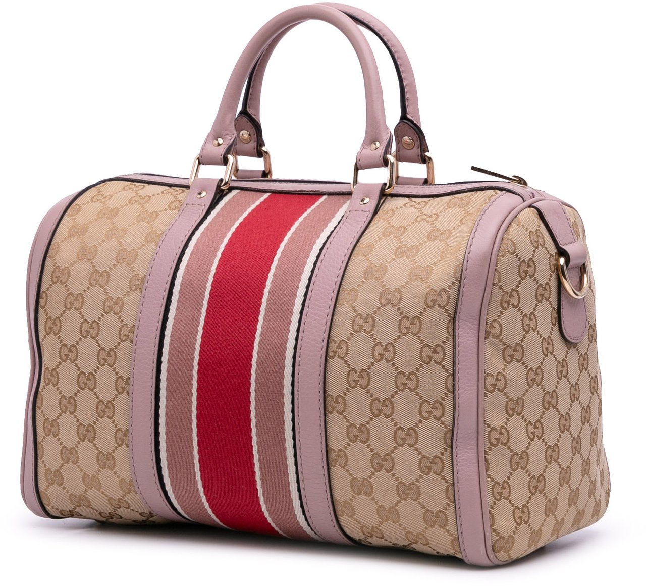 Gucci Medium GG Canvas Web Joy Boston Bag Bruin