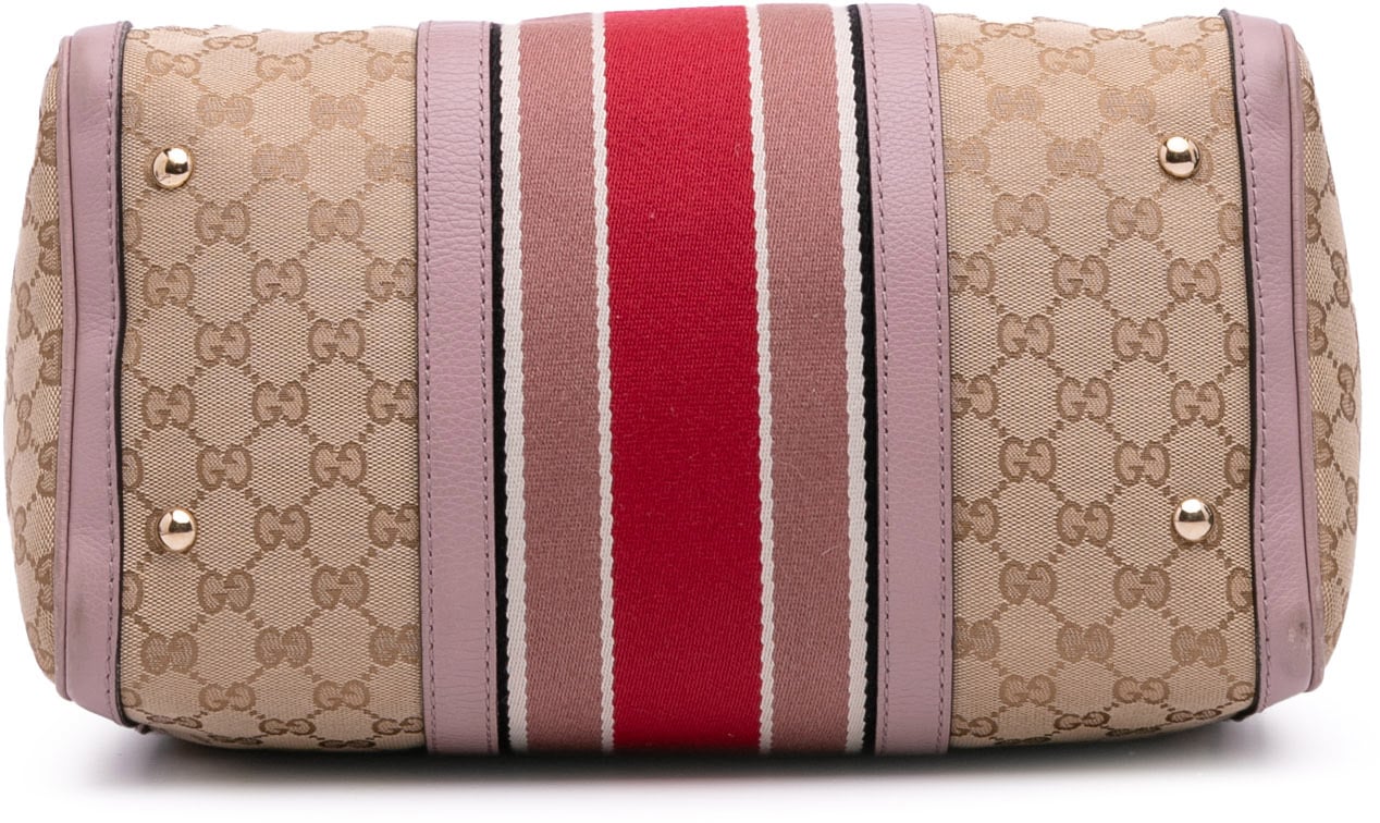 Gucci Medium GG Canvas Web Joy Boston Bag Bruin