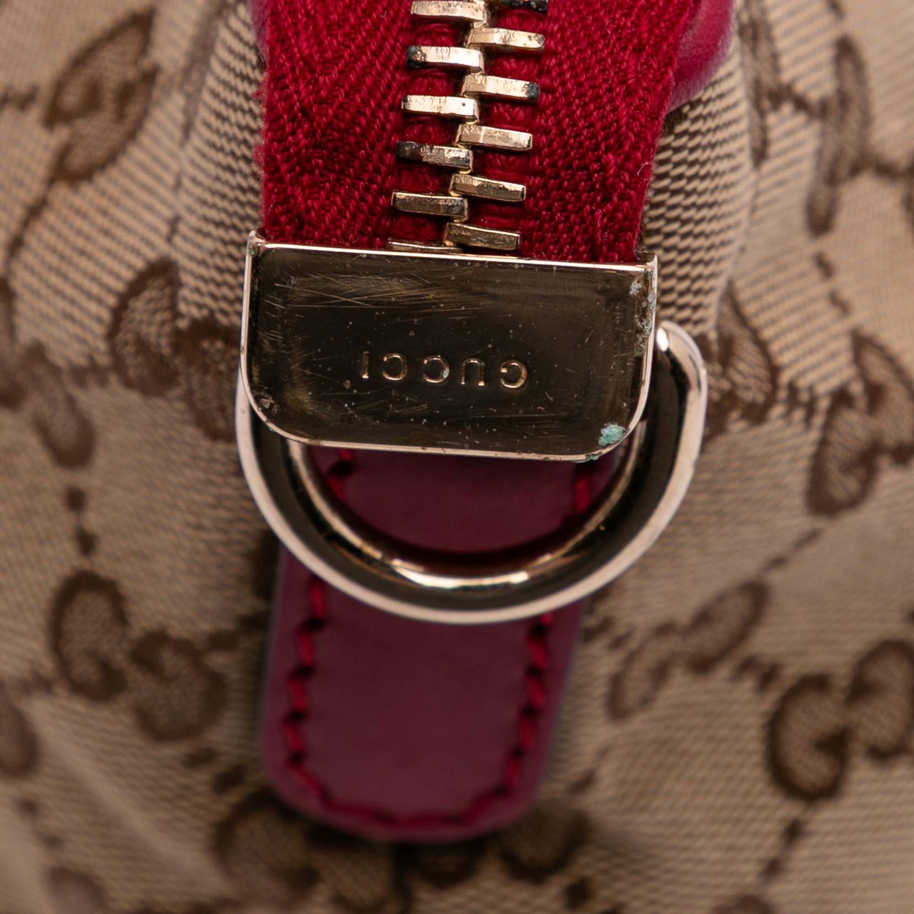 Gucci GG Canvas Heart Bit Satchel Bruin