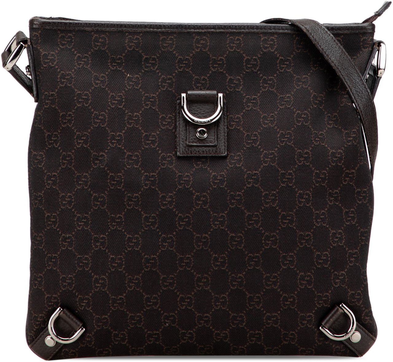 Gucci GG Denim Abbey D Ring Crossbody Bruin