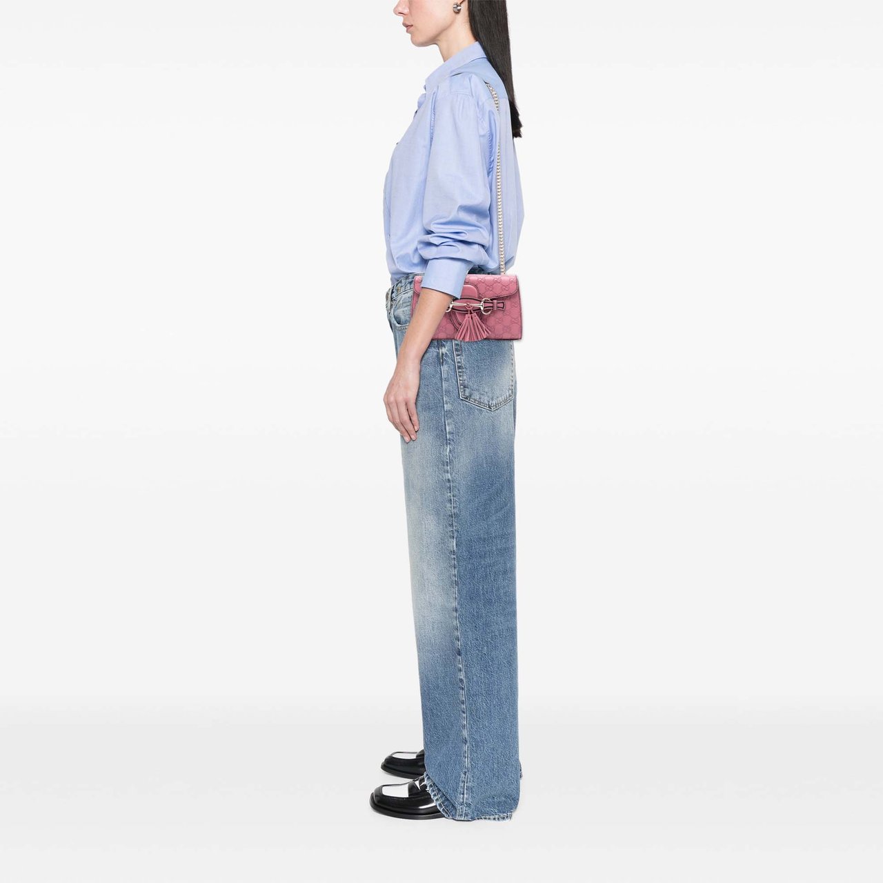 Gucci Small Guccissima Emily Crossbody Roze