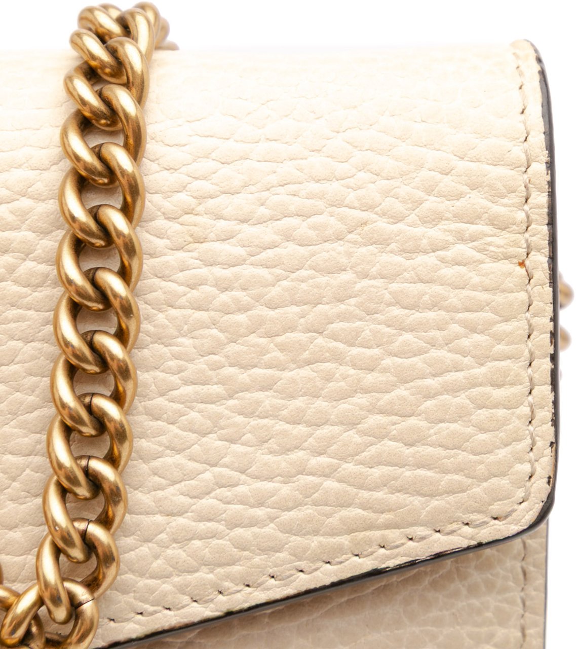 Gucci Mini Pebbled Calfskin Garden Dionysus Wallet on Chain Bruin