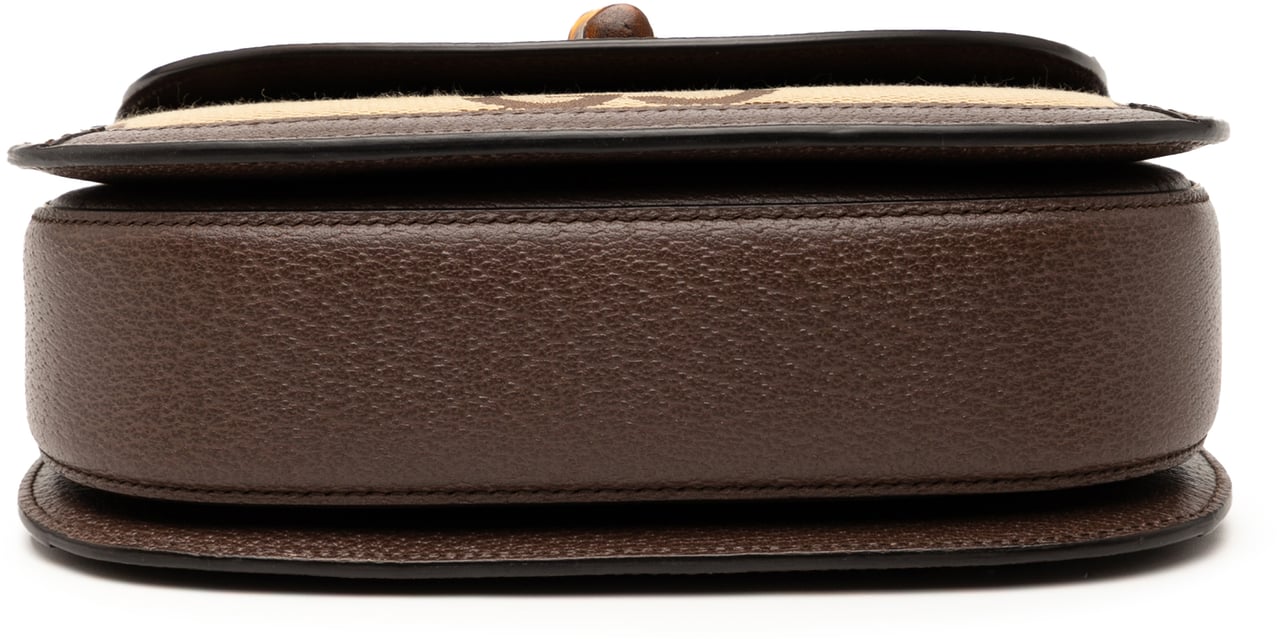 Gucci Small Jumbo GG Canvas Bamboo 1947 Top Handle Bag Bruin