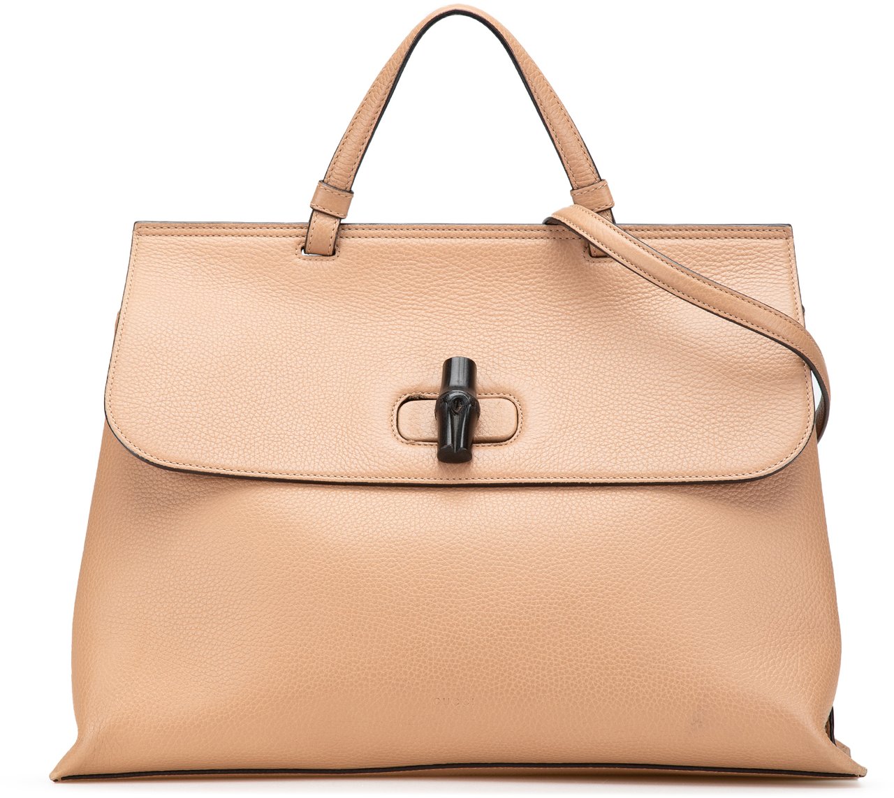 Gucci Large Leather Bamboo Daily Satchel Bruin