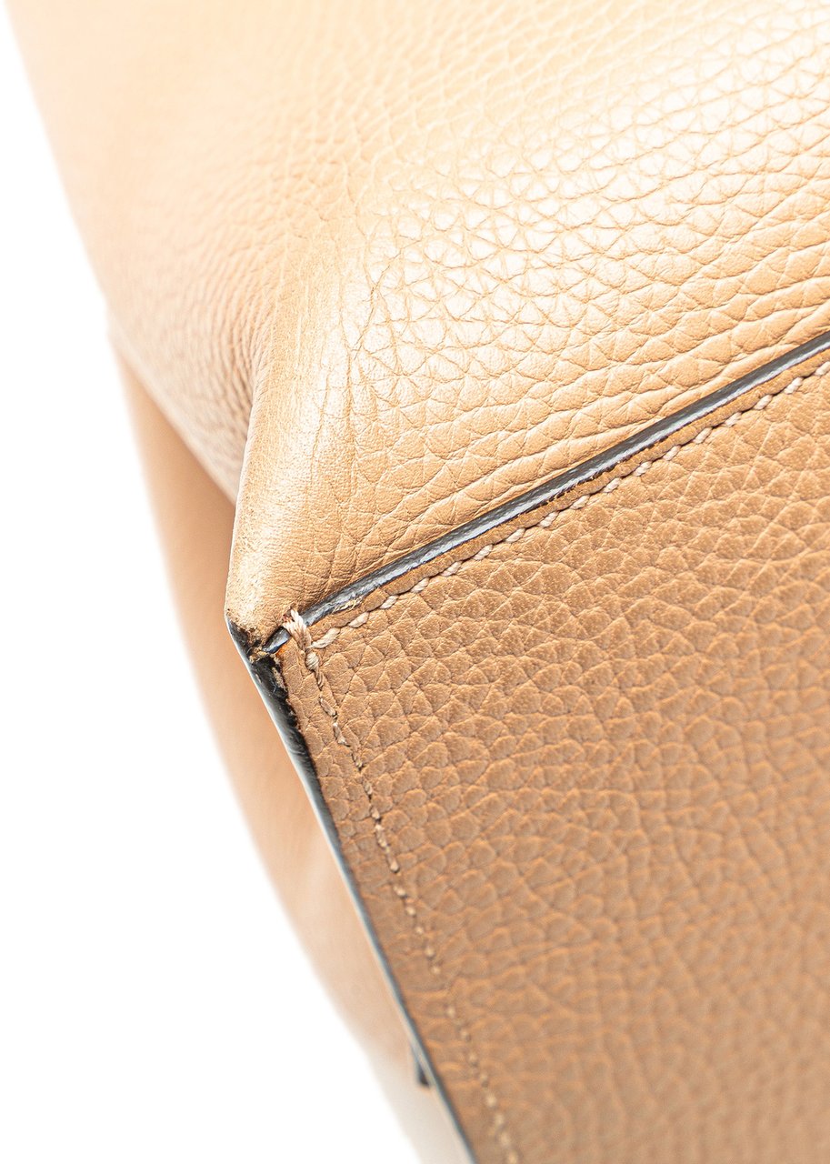 Gucci Large Leather Bamboo Daily Satchel Bruin