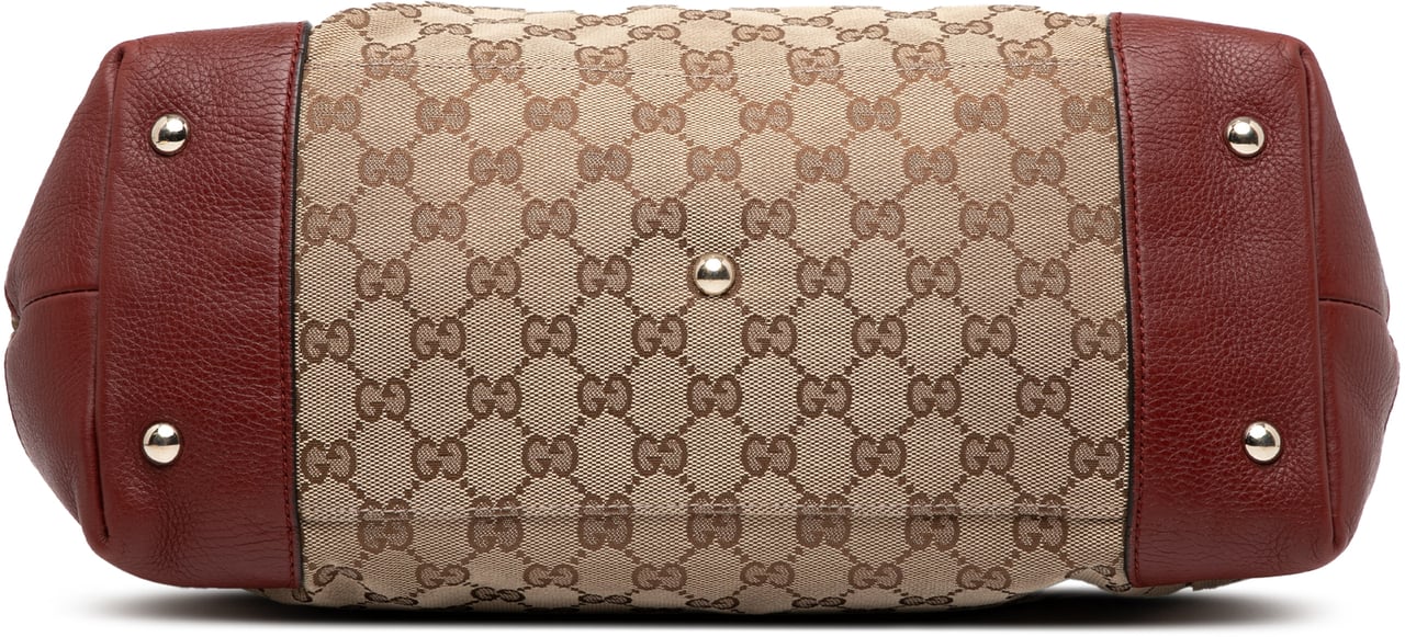 Gucci Medium GG Canvas Web Dressage Tote Bruin