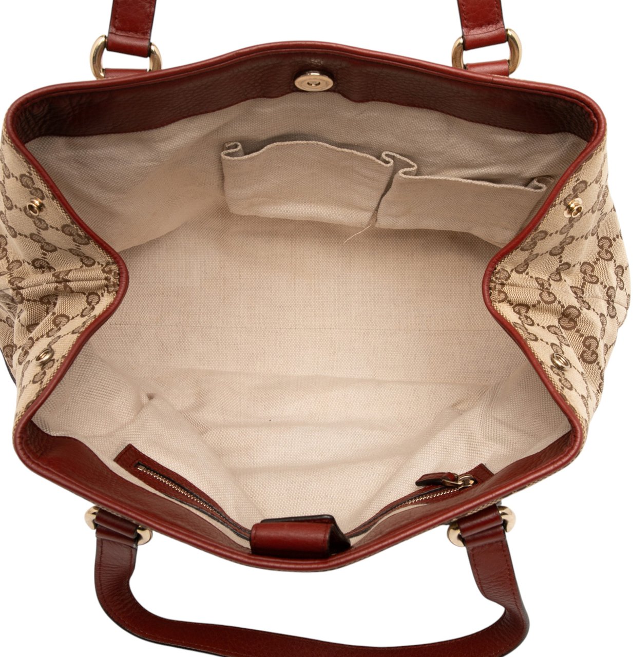 Gucci Medium GG Canvas Web Dressage Tote Bruin