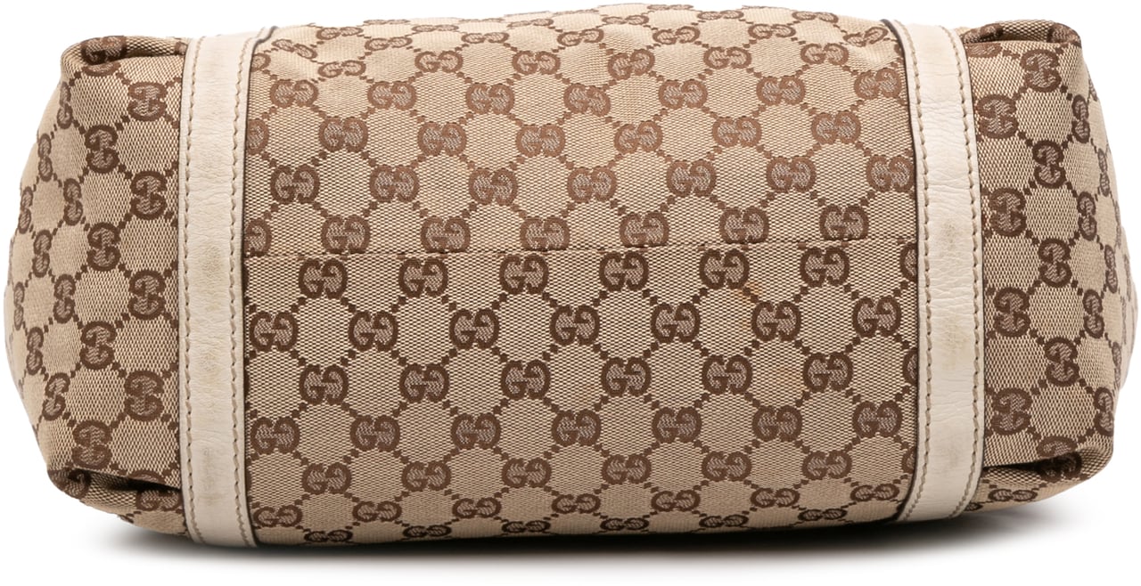 Gucci GG Canvas Web New Ladies Tote Bruin