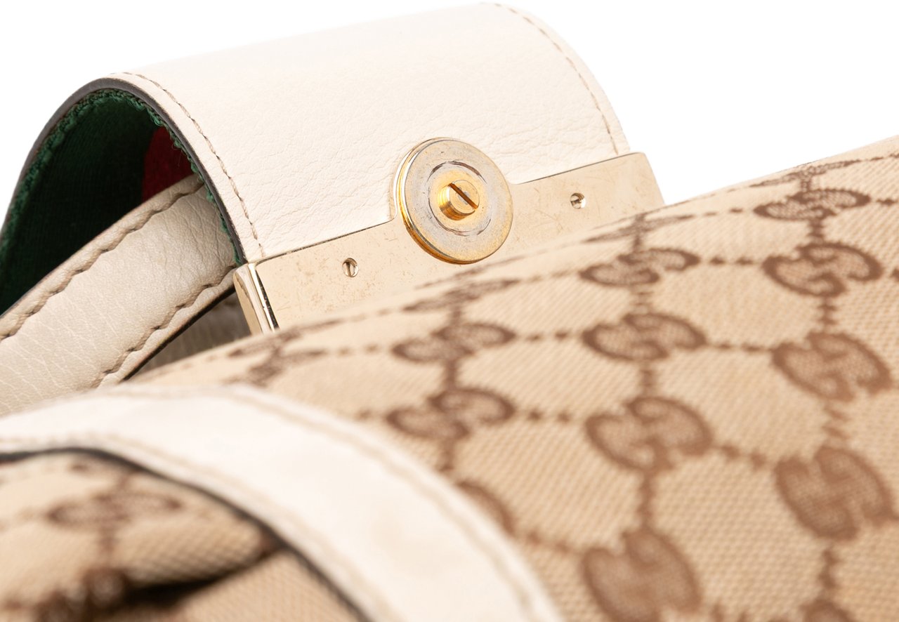 Gucci GG Canvas Web New Ladies Tote Bruin