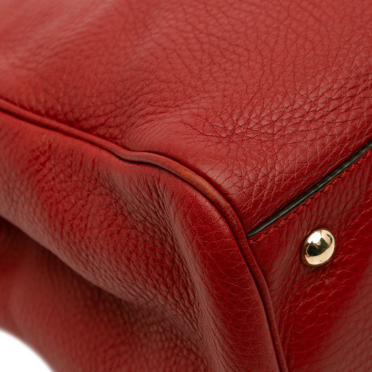 Gucci Medium Calfskin Bamboo Shopper Satchel Rood