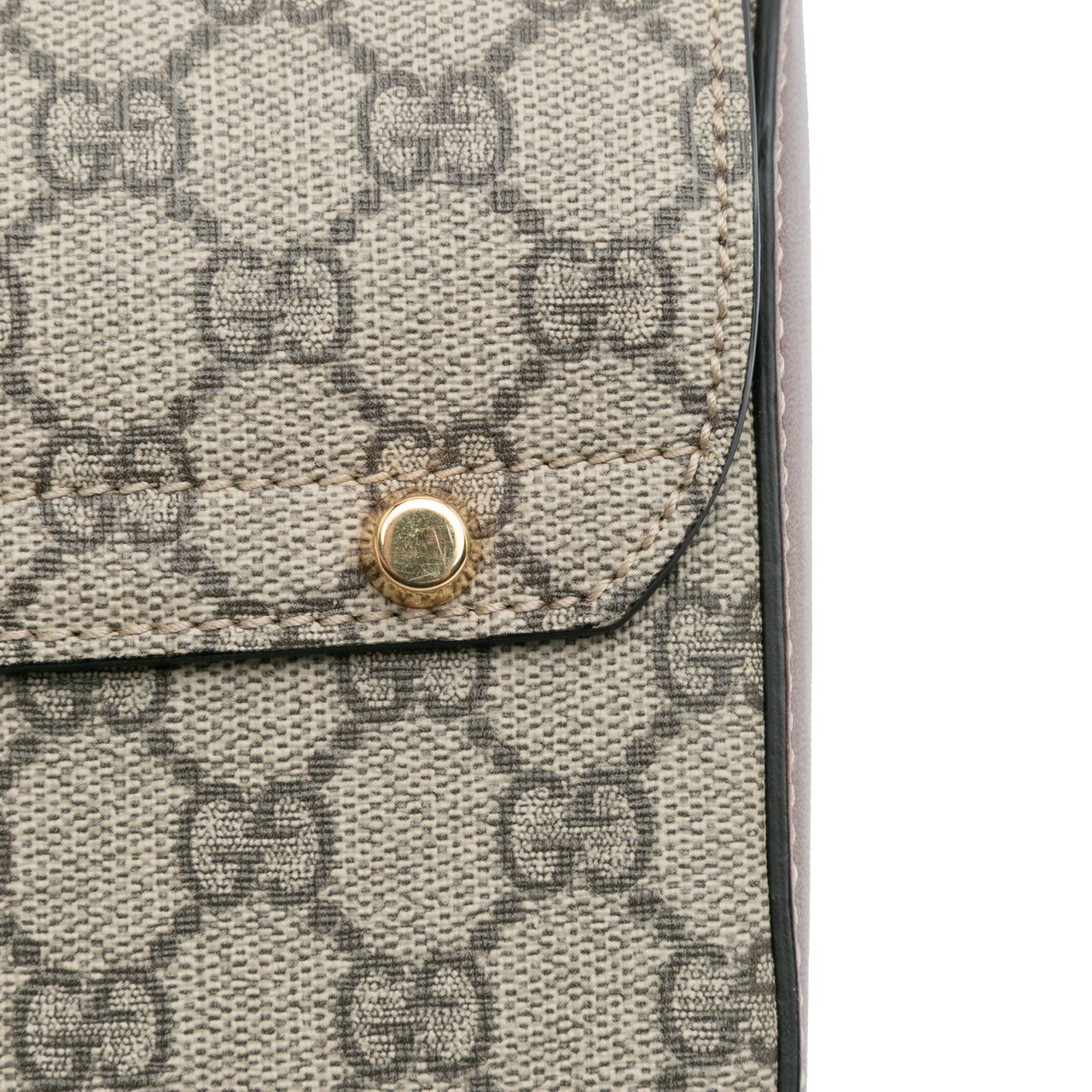 Gucci GG Supreme Bamboo Padlock Satchel Bruin
