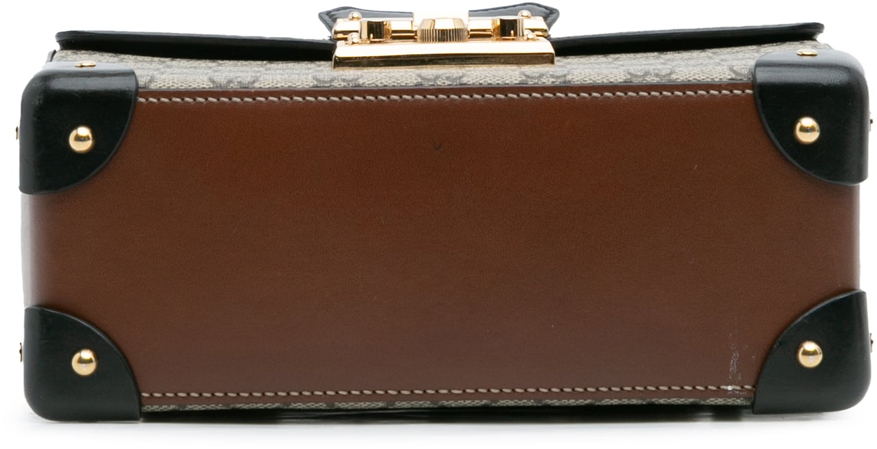 Gucci GG Supreme Bamboo Padlock Satchel Bruin
