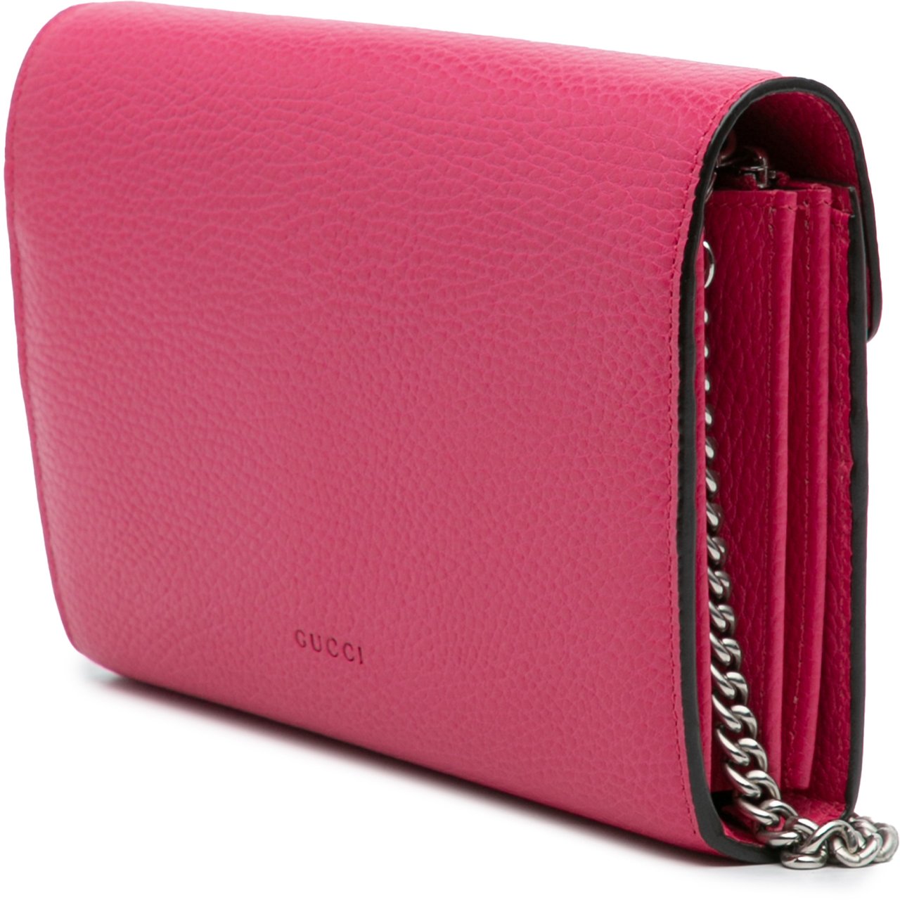 Gucci Mini Leather Dionysus Wallet on Chain Roze