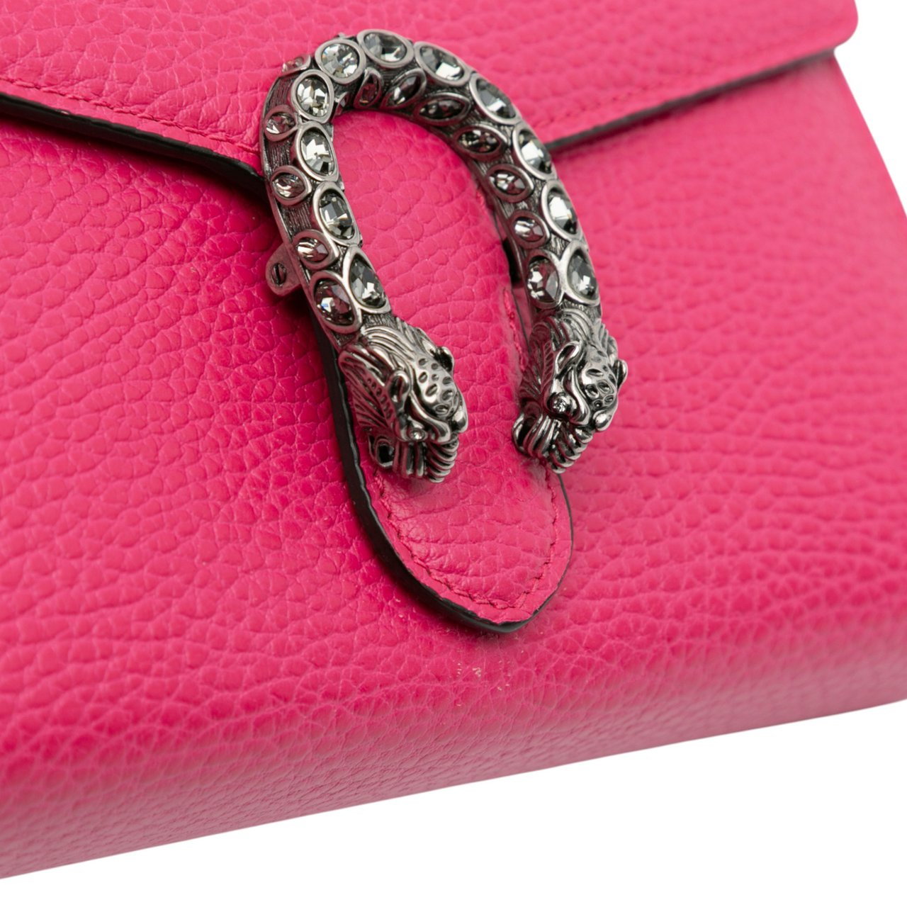 Gucci Mini Leather Dionysus Wallet on Chain Roze