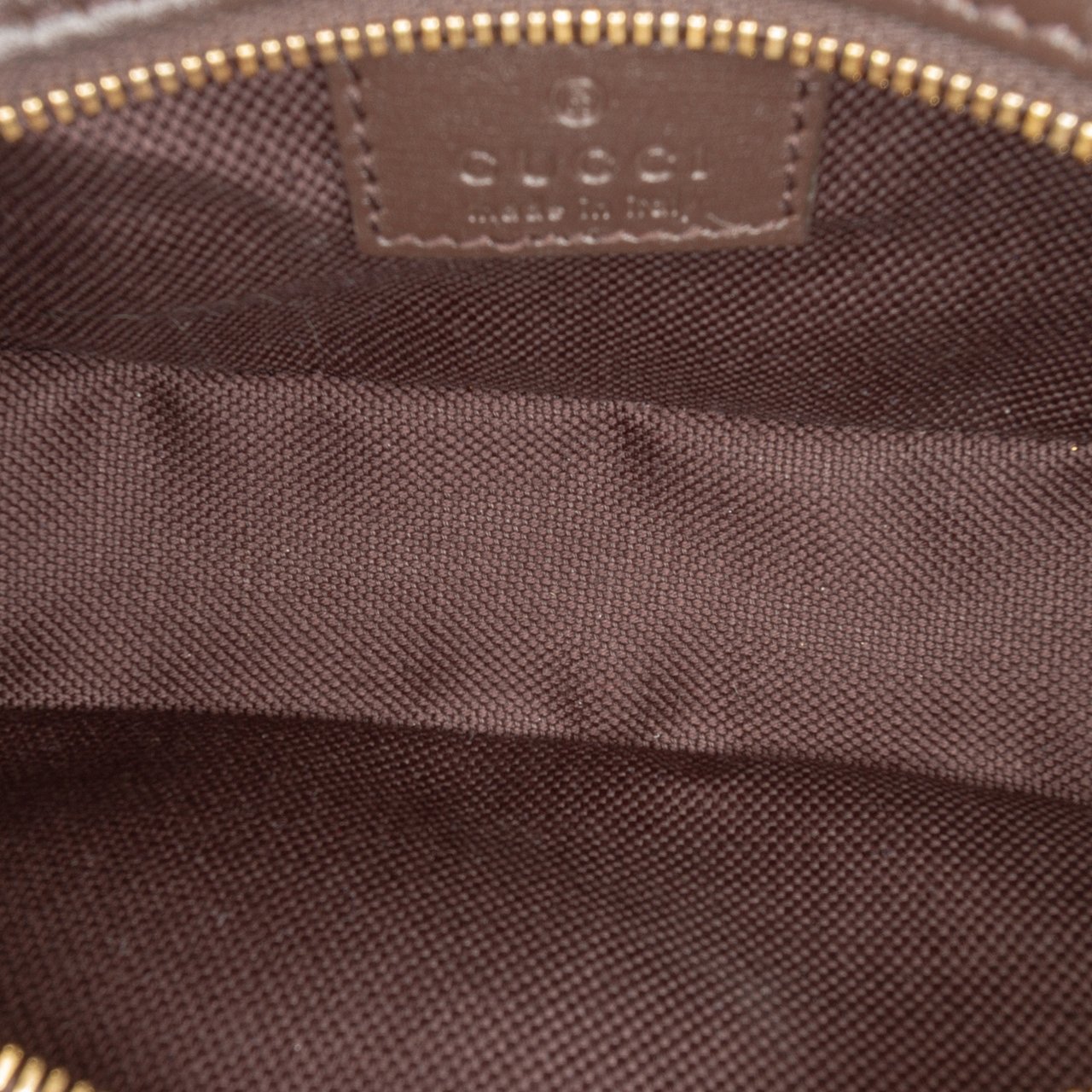 Gucci Mini GG Supreme Moon Side Web Shoulder Bag Bruin