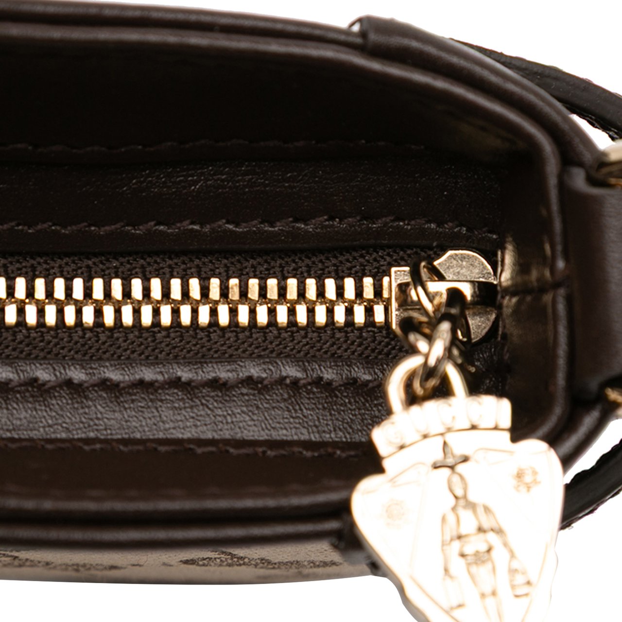 Gucci Mini GG Supreme Moon Side Web Shoulder Bag Bruin