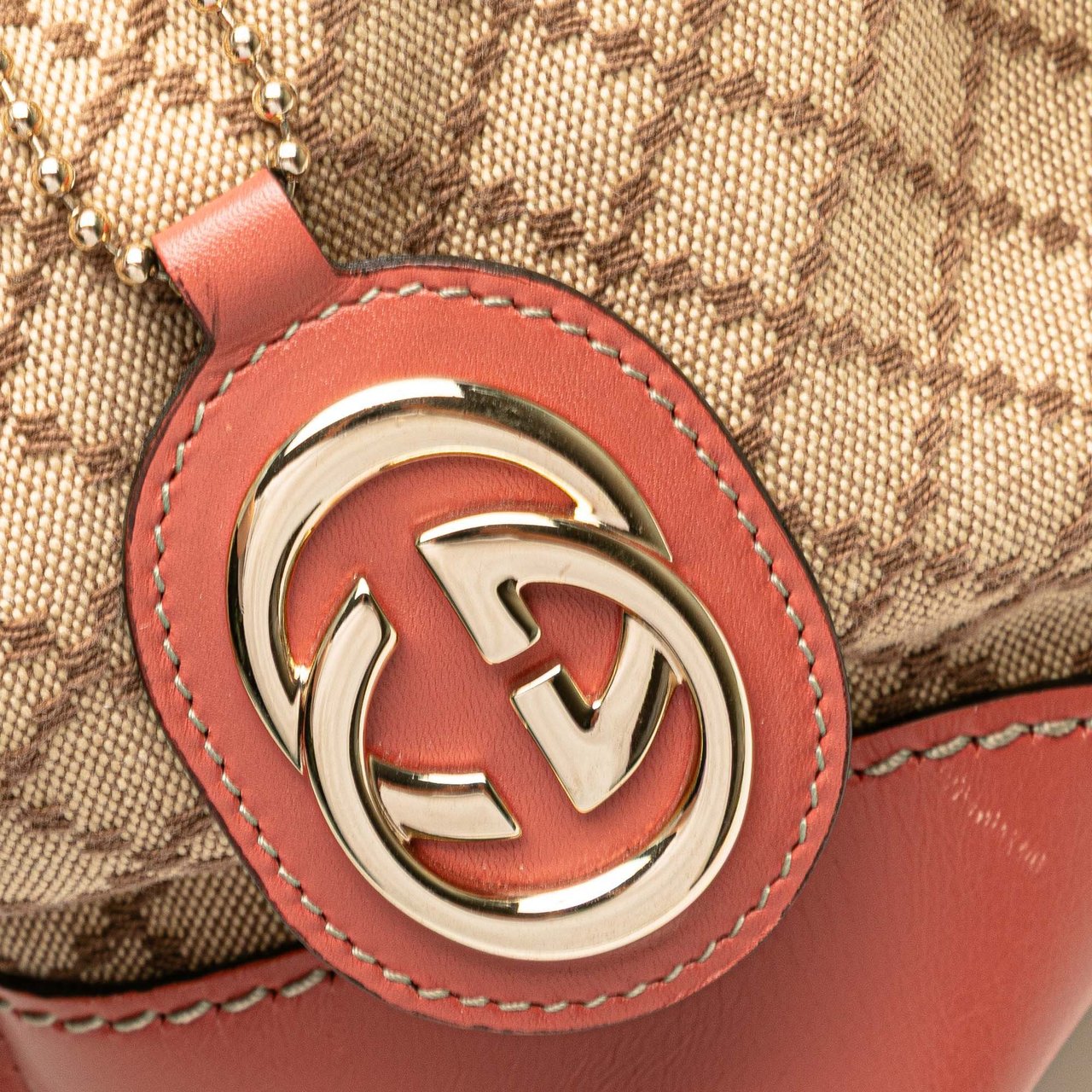 Gucci Diamante Canvas Sukey Satchel Bruin