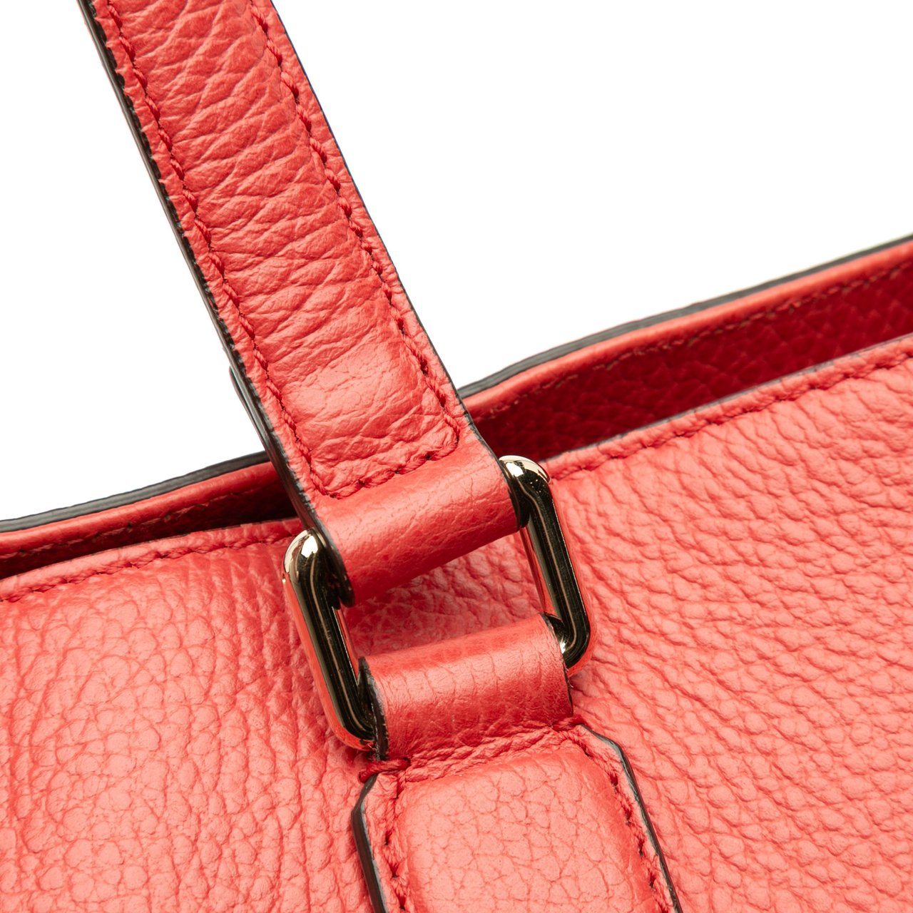 Gucci Leather Bamboo Tassel Satchel Rood