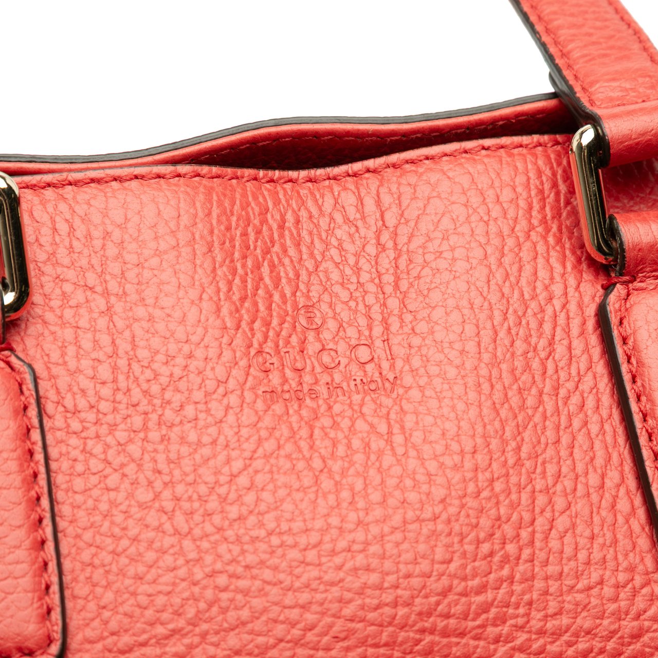 Gucci Leather Bamboo Tassel Satchel Rood