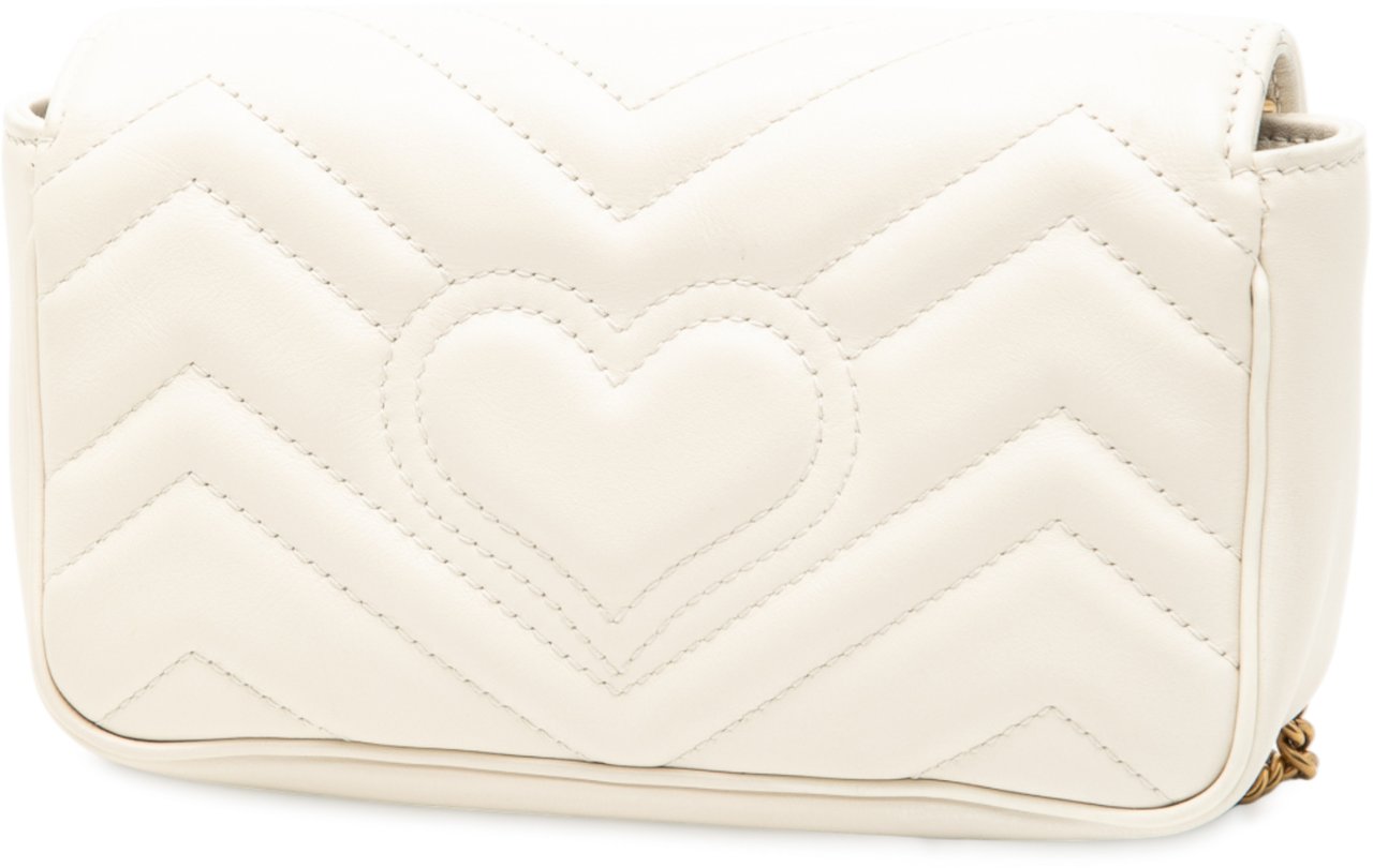 Gucci Mini GG Marmont Matelasse Leather Flap Crossbody Wit