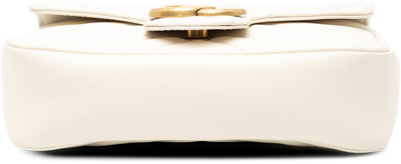 Gucci Mini GG Marmont Matelasse Leather Flap Crossbody Wit