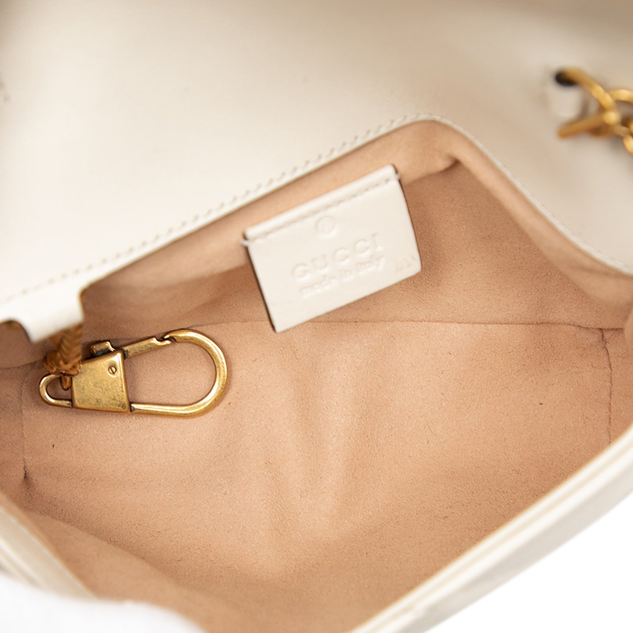 Gucci Mini GG Marmont Matelasse Leather Flap Crossbody Wit