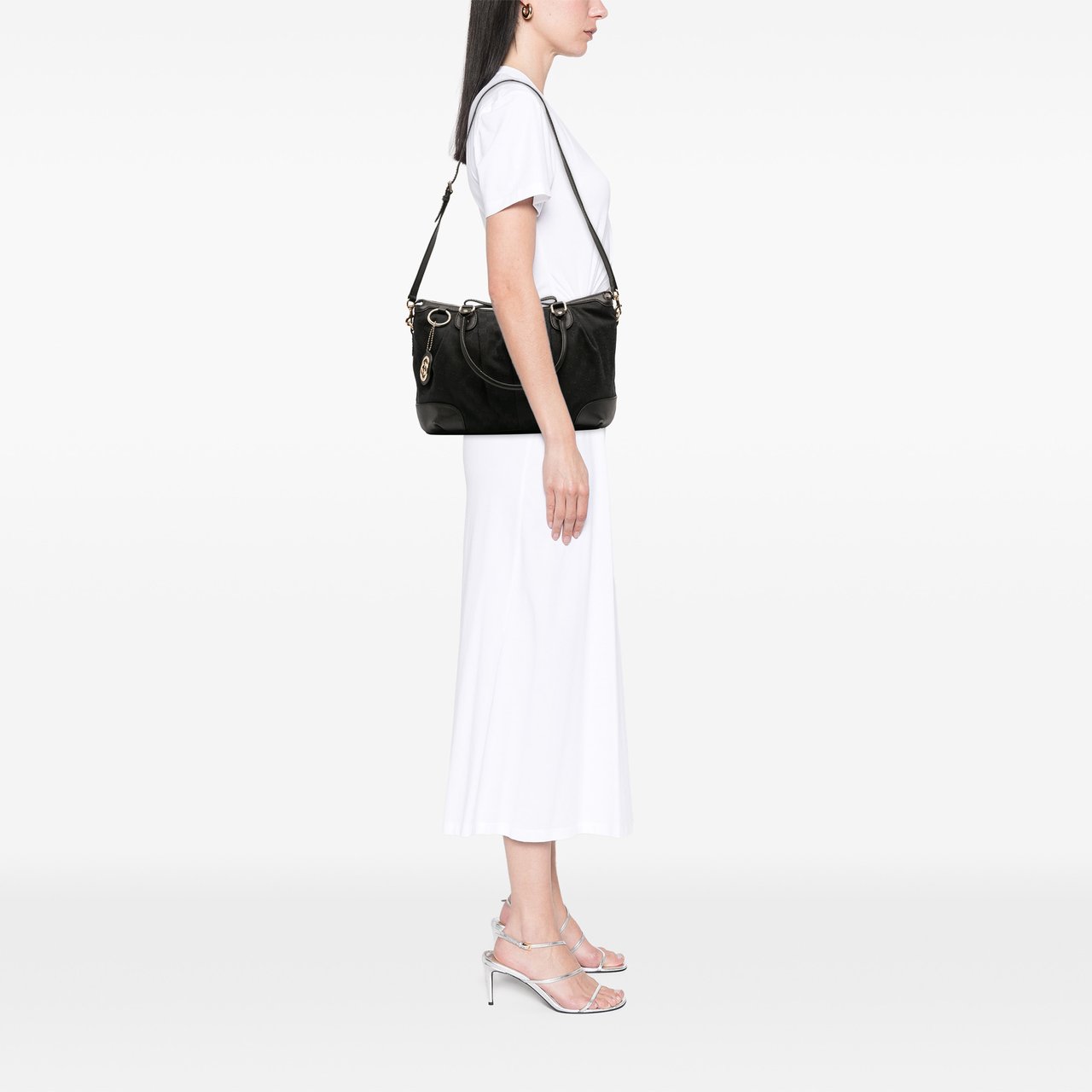 Gucci GG Canvas Sukey Satchel Zwart