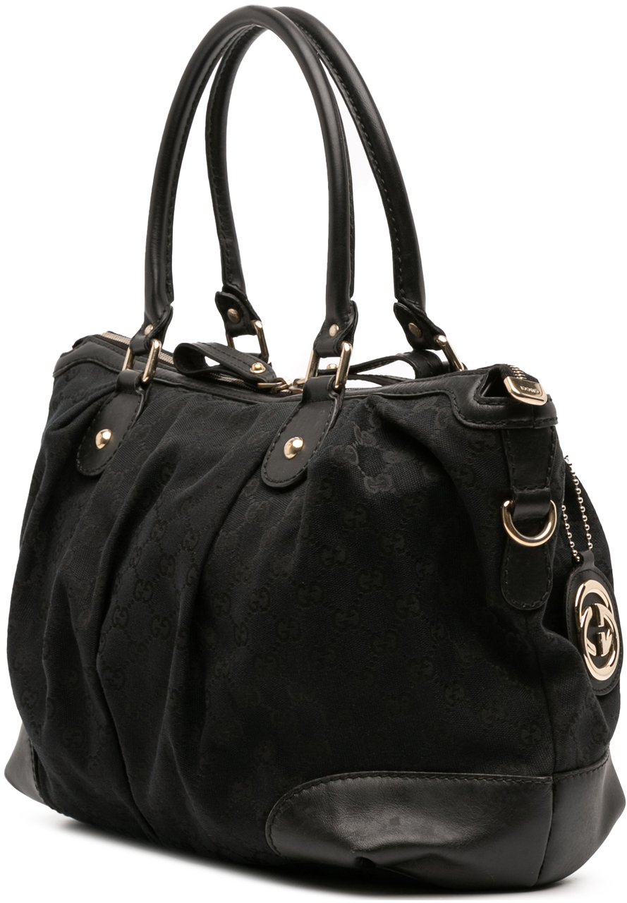 Gucci GG Canvas Sukey Satchel Zwart