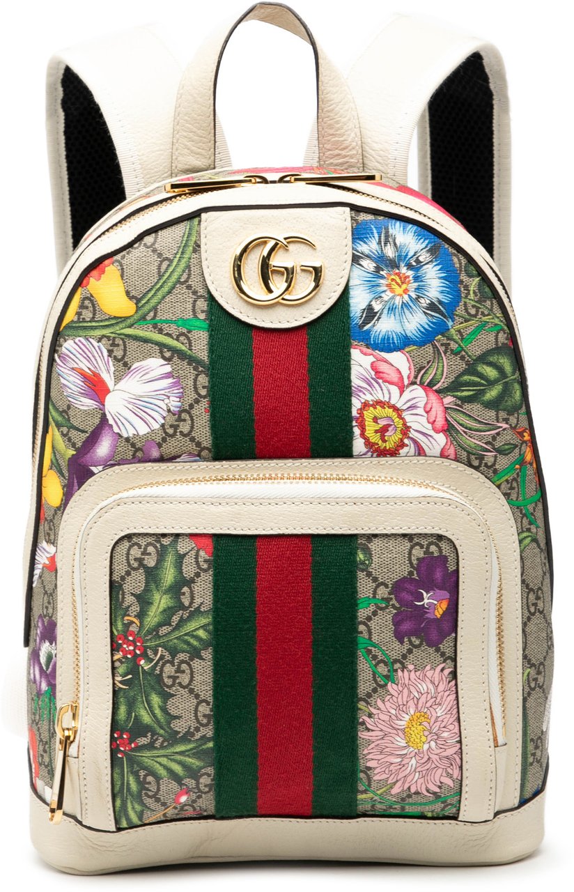 Gucci Small GG Supreme Flora Ophidia Backpack Bruin