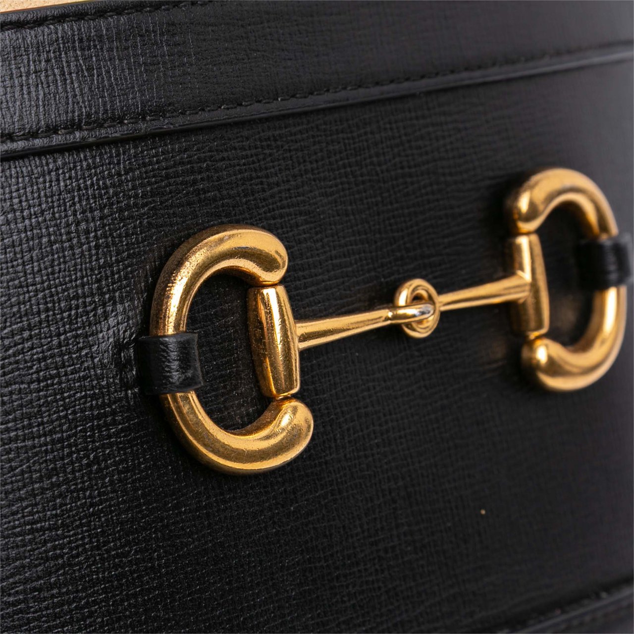 Gucci Leather Horsebit 1955 Bucket Bag Zwart