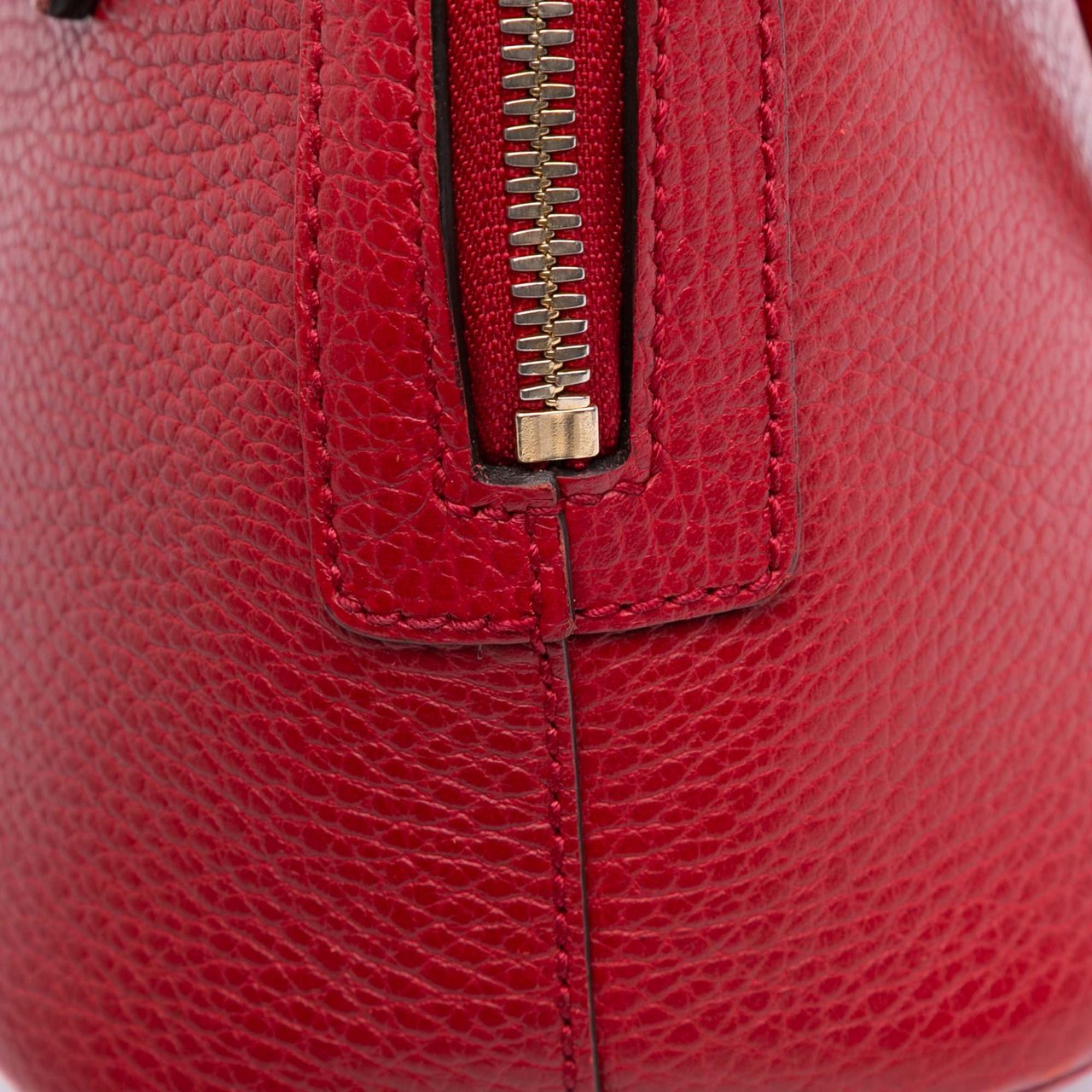 Gucci Mini Leather GG Charm Dome Satchel Rood