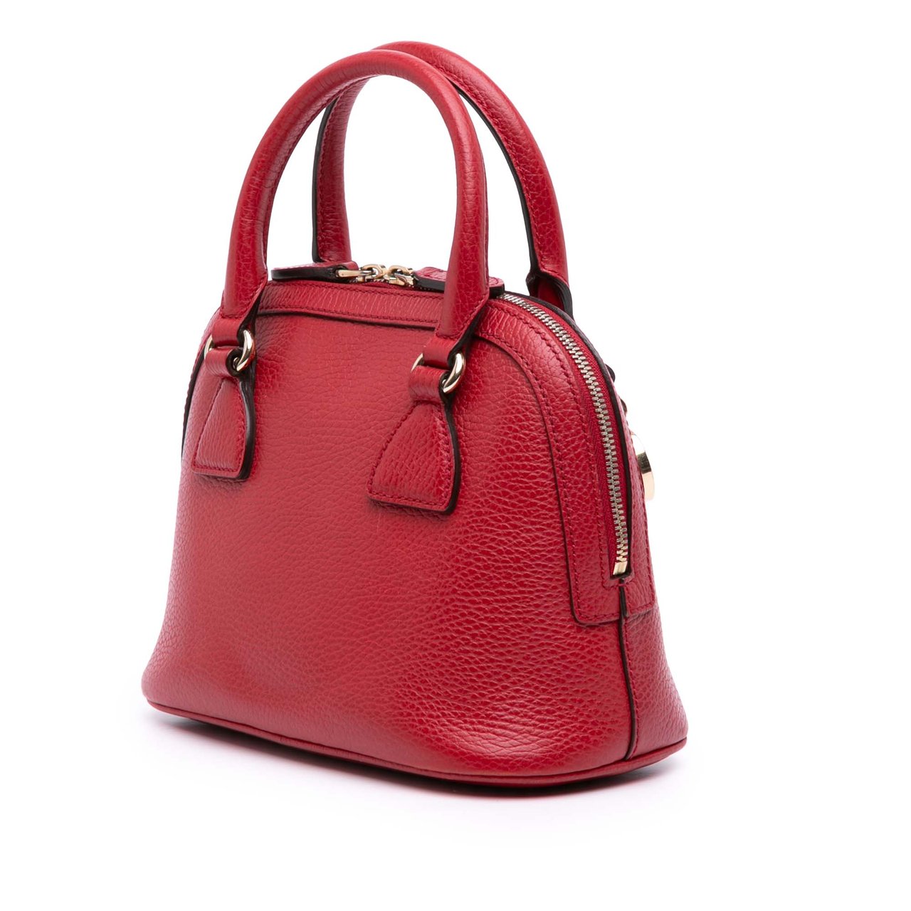 Gucci Mini Leather GG Charm Dome Satchel Rood
