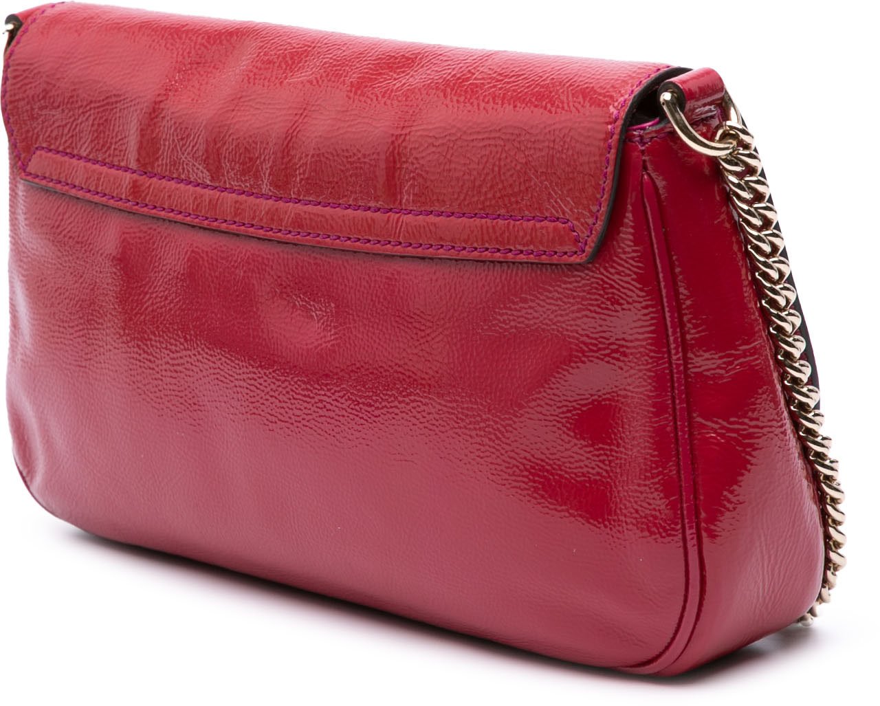 Gucci Medium Patent Soho Chain Flap Crossbody Rood