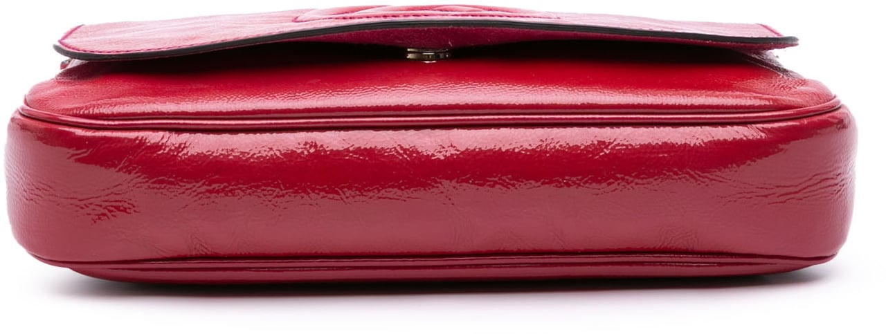 Gucci Medium Patent Soho Chain Flap Crossbody Rood